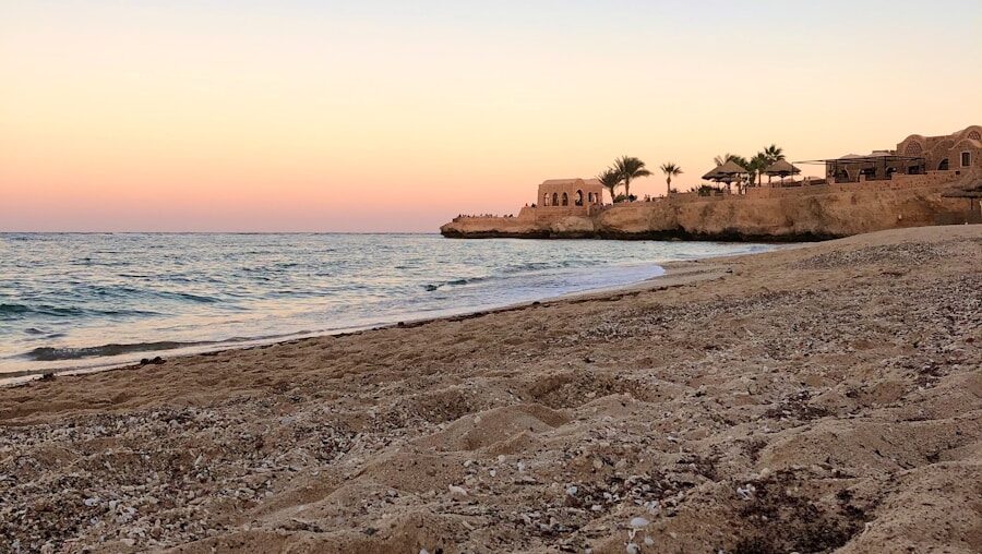 seashore during golden hour